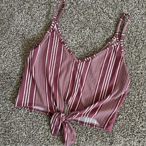 Pink and white crop tank